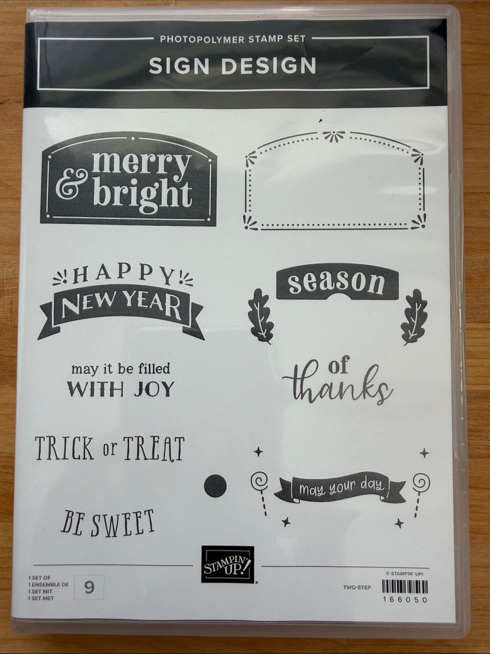 Retired Stampin’' Up! Sign Design Photopolymer Stamp Set and Coordinating Punch - Picture 2 of 8